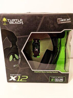 NEW Turtle Beach Ear Force X12 Green/Black Gaming Headset PC & Xbox 360 SEALED